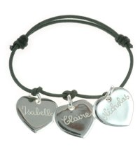 Women's Personalised Charm Bracelet - Hearts 